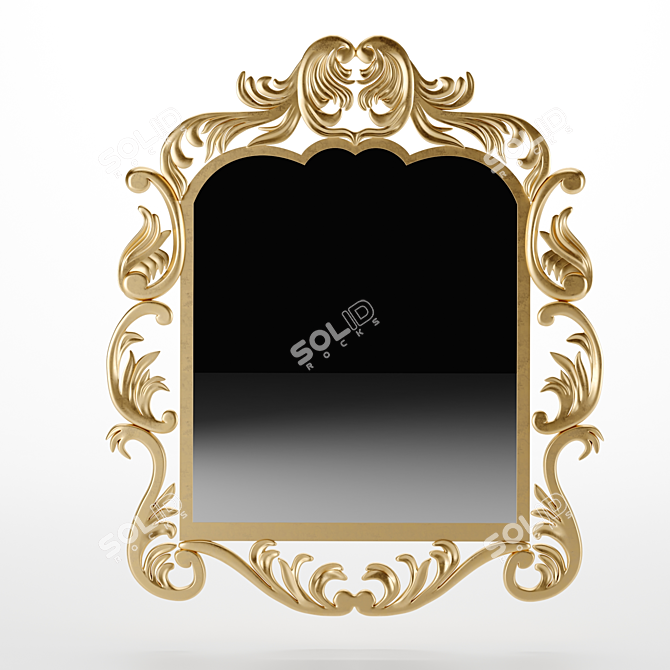 Elegant Reflection: Classic Mirror 90x77cm 3D model image 2