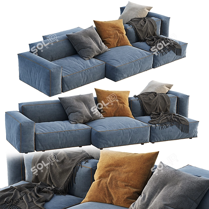 Flexteam Reef Sofa: Stylish & Comfortable 3D model image 1