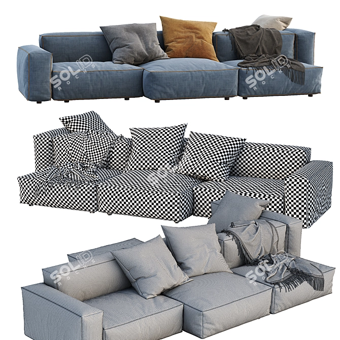 Flexteam Reef Sofa: Stylish & Comfortable 3D model image 3