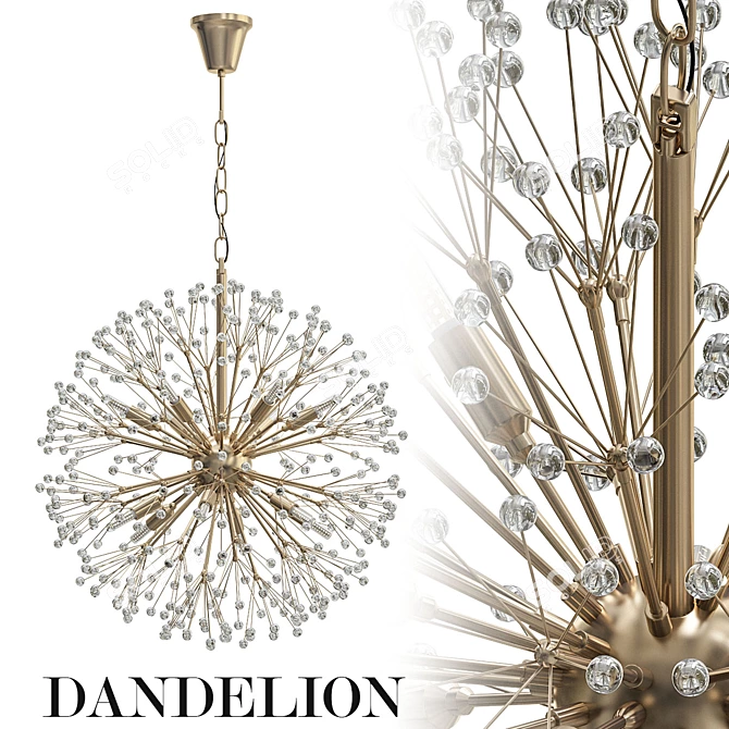 Dandelion Designer Chandelier 3D model image 1