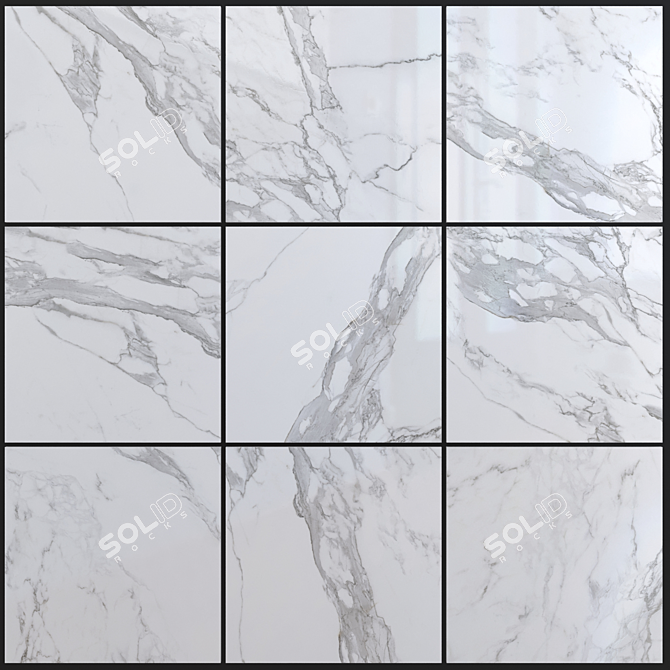 Eternal White Marble: Elegant Multi-Texture Set 3D model image 1