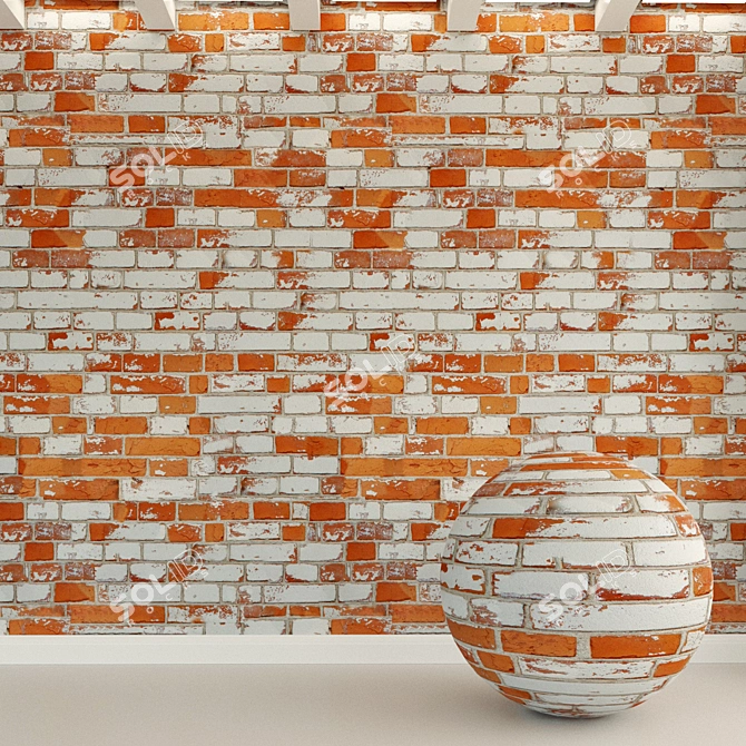 Weathered Bricks. Vintage Charm. 3D model image 1