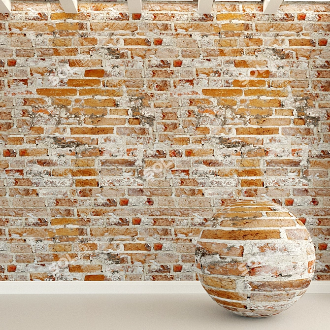 Vintage Brick Texture 3D model image 1