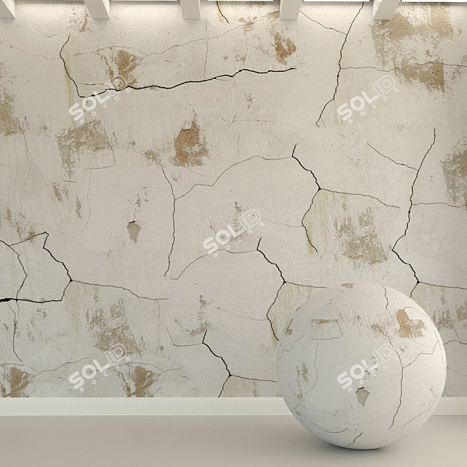 Aged Stucco Wall: High-resolution Texture 3D model image 1