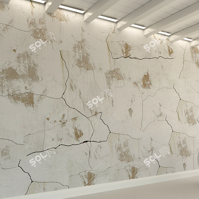 Aged Stucco Wall: High-resolution Texture 3D model image 3