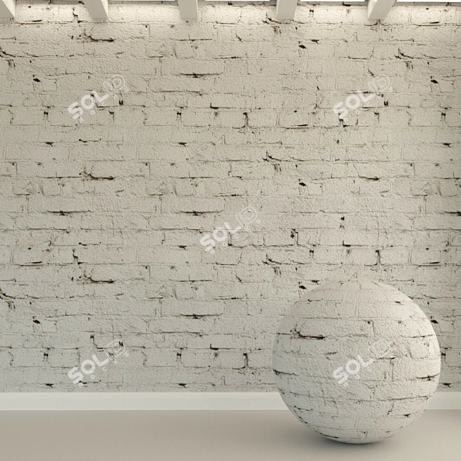 Authentic Brick Wall Texture 3D model image 1