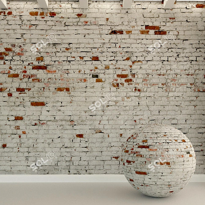 Vintage Brick Wall Material 3D model image 1