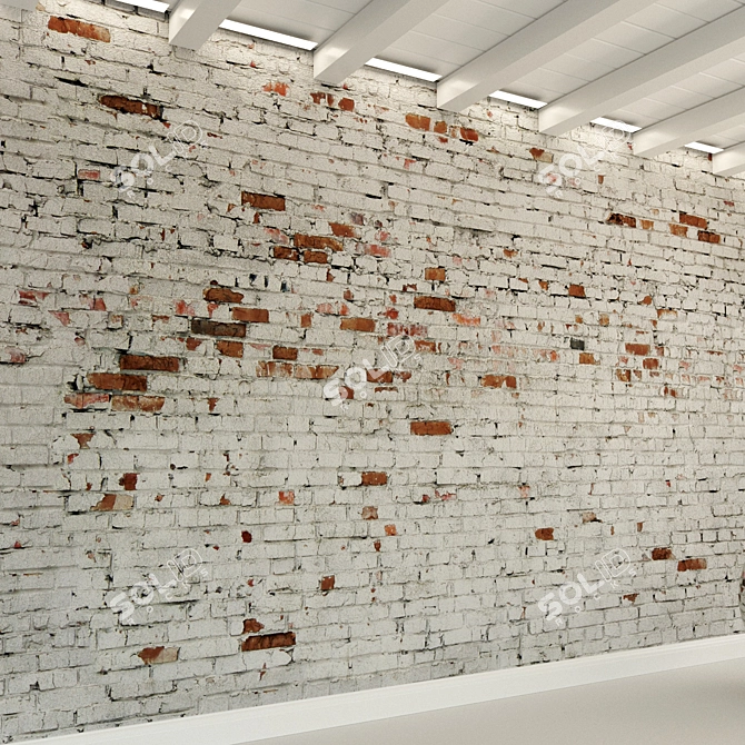 Vintage Brick Wall Material 3D model image 2