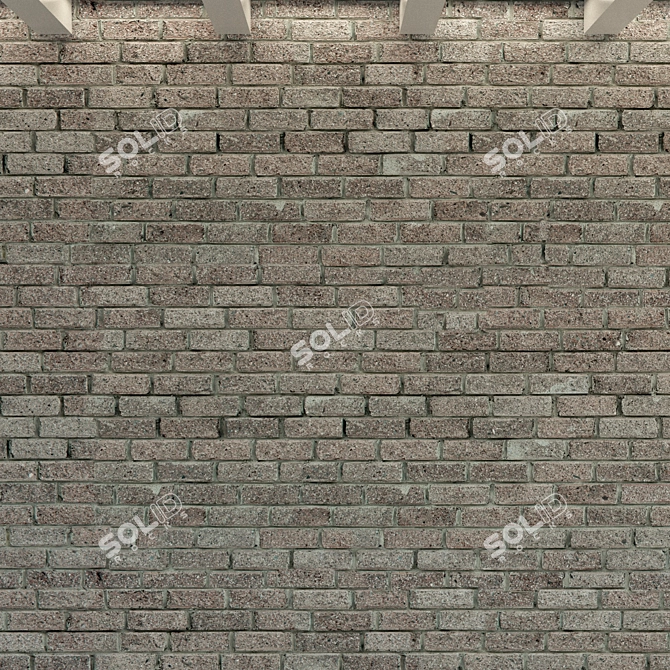 Vintage Brick Wall Texture 3D model image 3