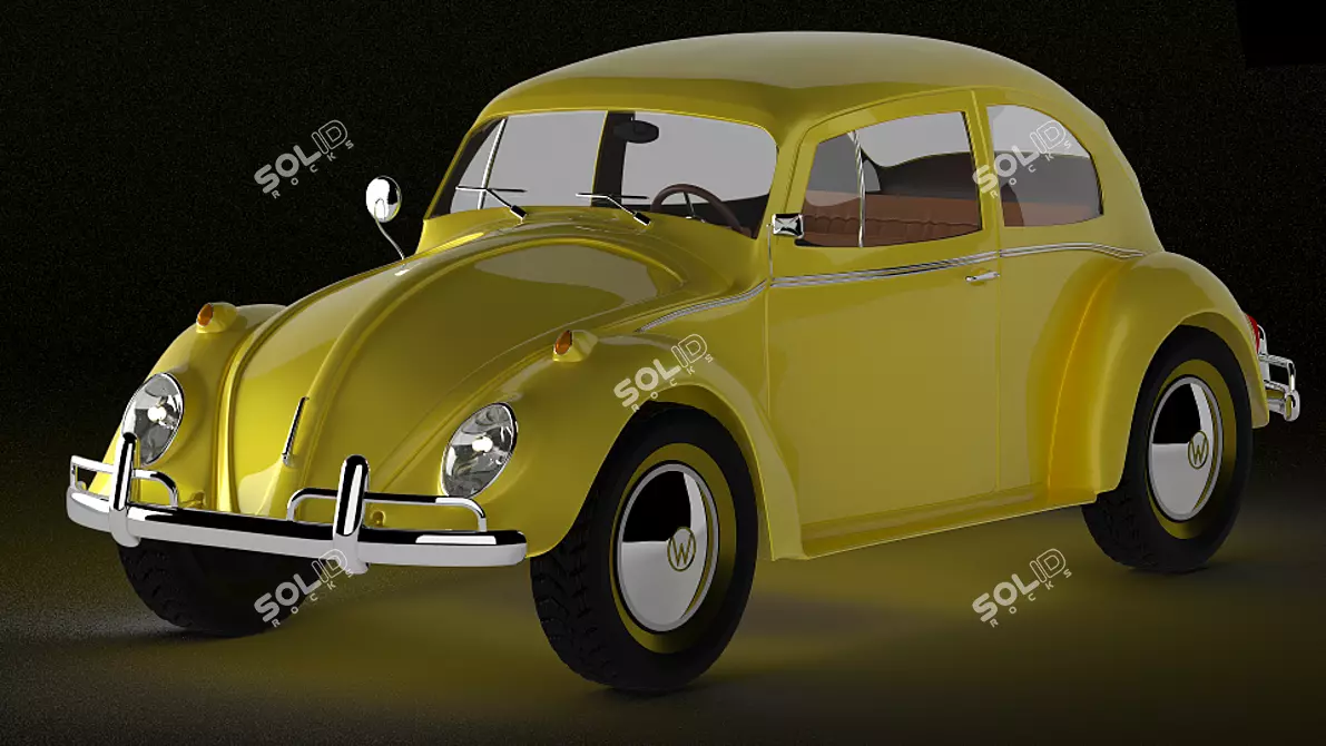 Classic VW Beetle 3D model image 3