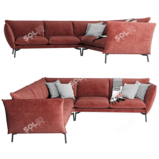 Hugo's Comfort Lux Corner Sofa 3D model image 3