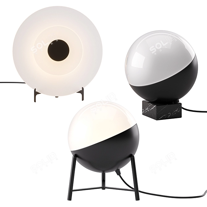 Sophistication Illuminated: Half & Halos Lamp 3D model image 2