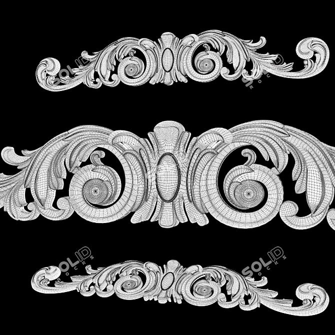 Classic Carving Trim: High-Quality 3D Model 3D model image 6