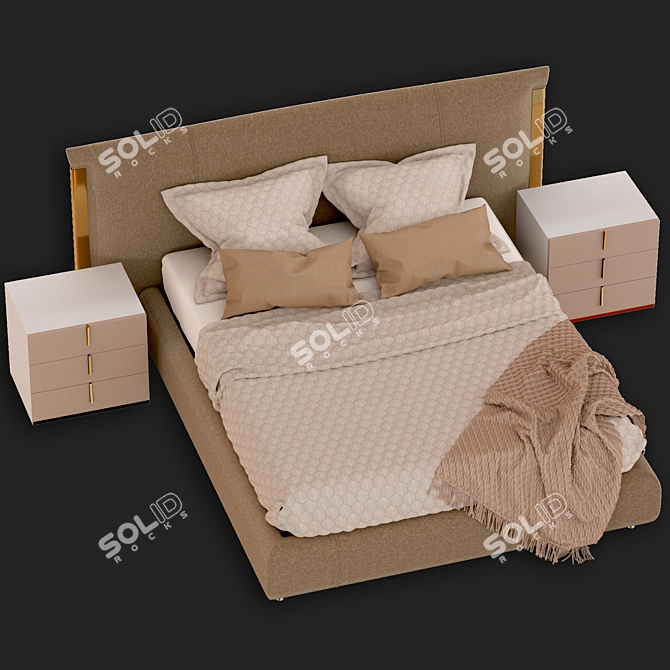 Amal Double Bed by FLou - 2600x2280x1200 3D model image 7