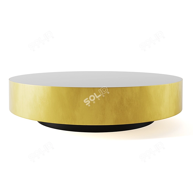 Moore Brass & Black Glass Coffee Table 3D model image 1