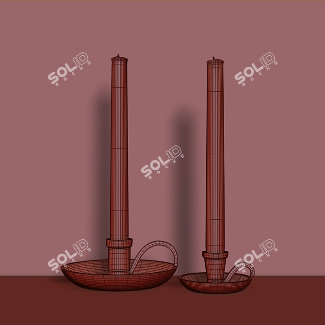 Archer Bronze Candlestick Holder - Elegant & Versatile 3D model image 5