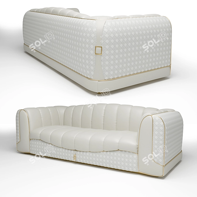 Luxurious Quilted Charactere Armchair 3D model image 3