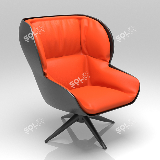 Elegant Velvet Armchair 3D model image 2