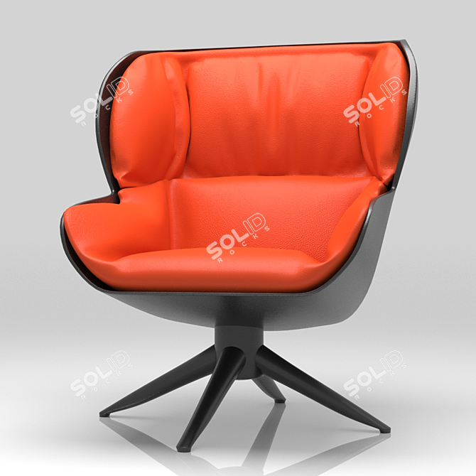 Elegant Velvet Armchair 3D model image 5