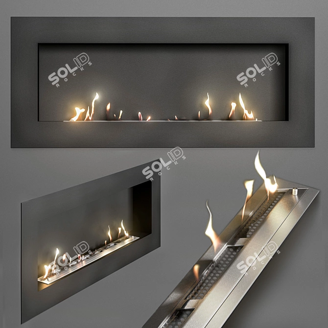 Zefire Bio Fireplace - Sleek and Stylish 3D model image 1