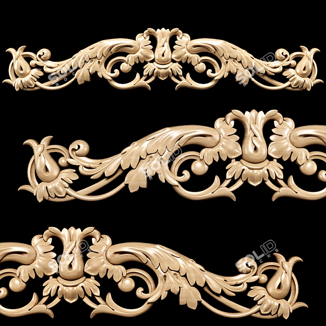 Elegant Baroque Carving for CNC 3D model image 2