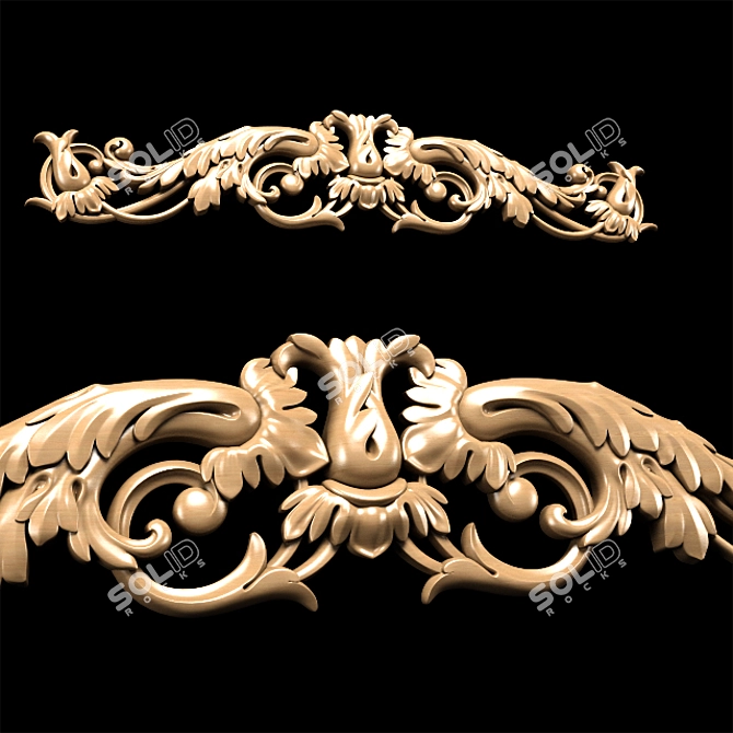 Elegant Baroque Carving for CNC 3D model image 3