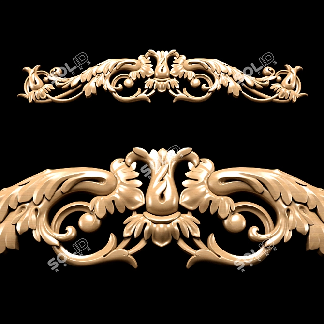 Elegant Baroque Carving for CNC 3D model image 4