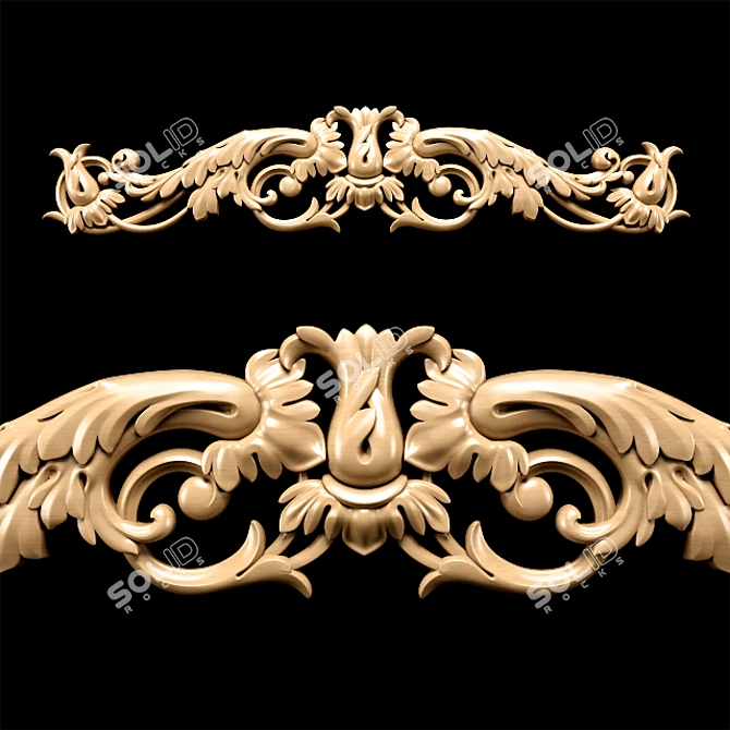Elegant Baroque Carving for CNC 3D model image 8