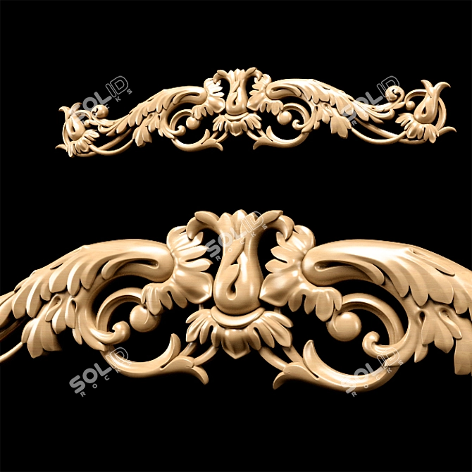 Elegant Baroque Carving for CNC 3D model image 9