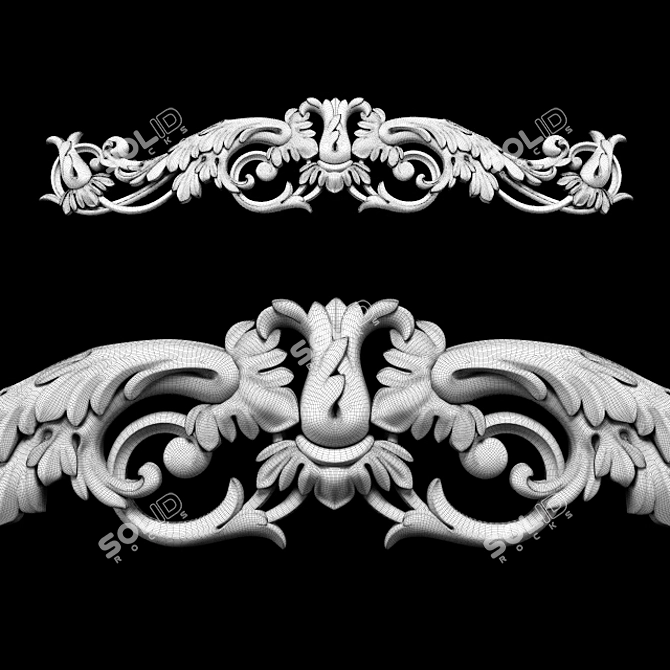 Elegant Baroque Carving for CNC 3D model image 10