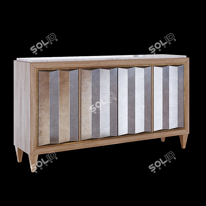 Garda Decor Stone Glass Sideboard 3D model image 1