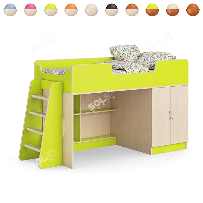 Legenda K02 + LP12 Children's Modular Bed 3D model image 1