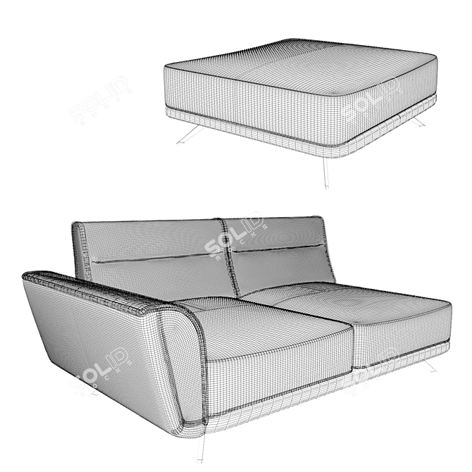 Natuzzi Sublime Sofa: Modern Elegance 3D model image 3