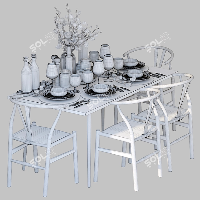 Eucalyptus Table Setting 3D model image 4