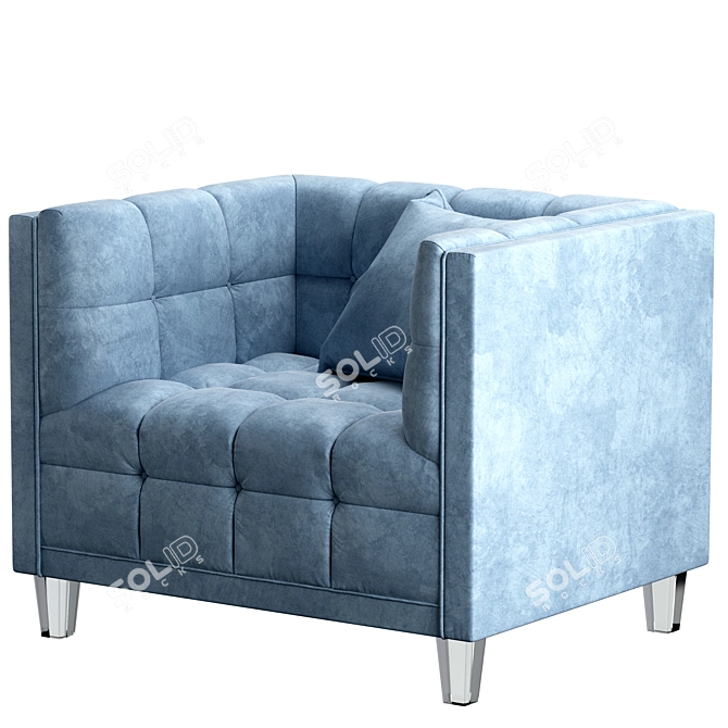 Velvet Mariel Chair with Acrylic Legs 3D model image 4