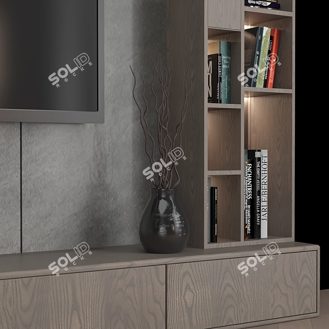 Modern TV Wall Unit: Sleek Design, Easy Installation 3D model image 2