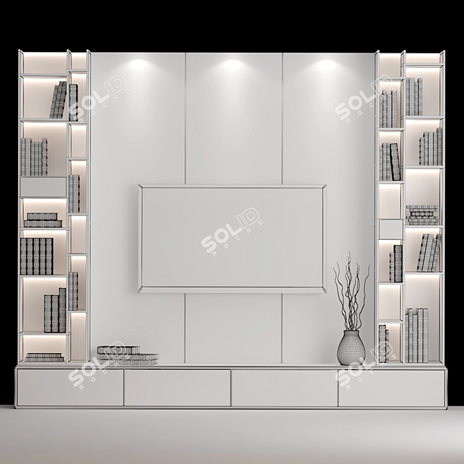 Modern TV Wall Unit: Sleek Design, Easy Installation 3D model image 3