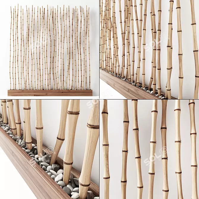 Bamboo Branch Decor - Thin and Natural 3D model image 1