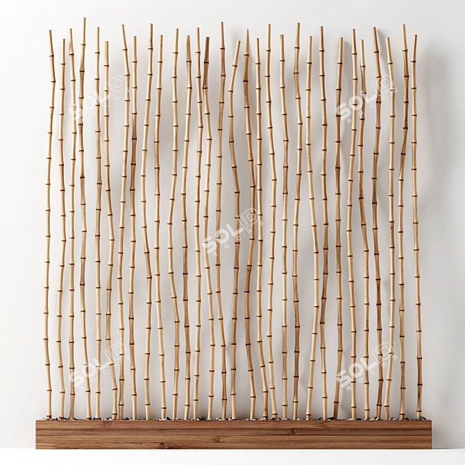 Bamboo Branch Decor - Thin and Natural 3D model image 2