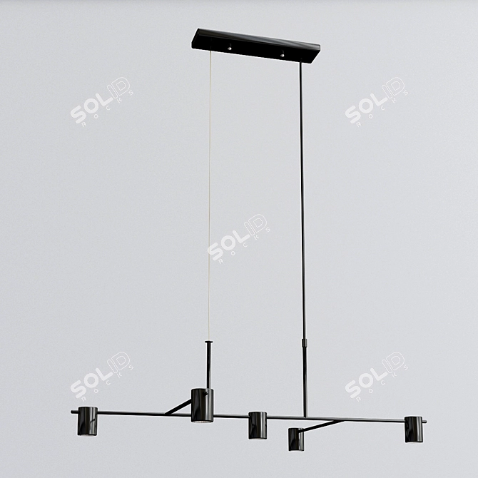 Modern Metal Ceiling Light Fixture 3D model image 2