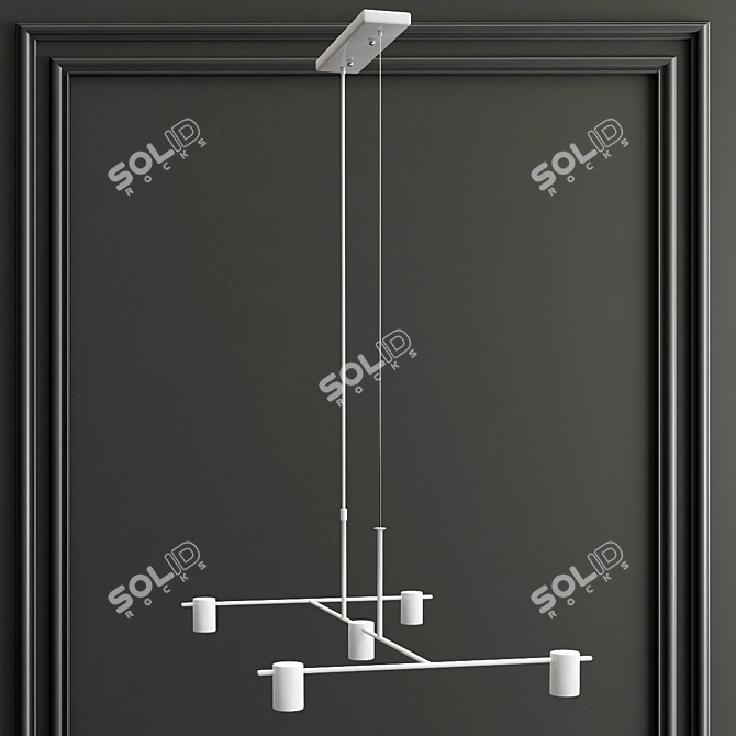 Modern Metal Ceiling Light Fixture 3D model image 3