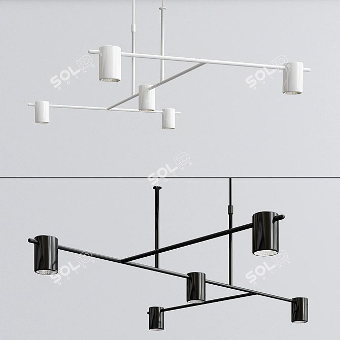 Modern Metal Ceiling Light Fixture 3D model image 5