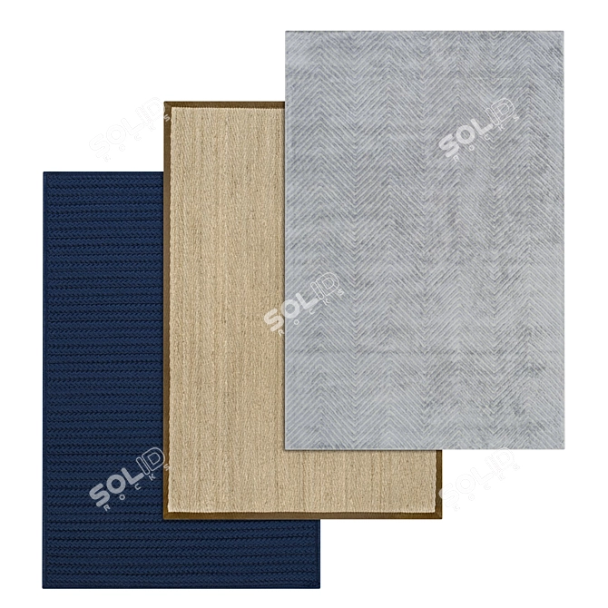 High-Quality Carpets Set 3D model image 1