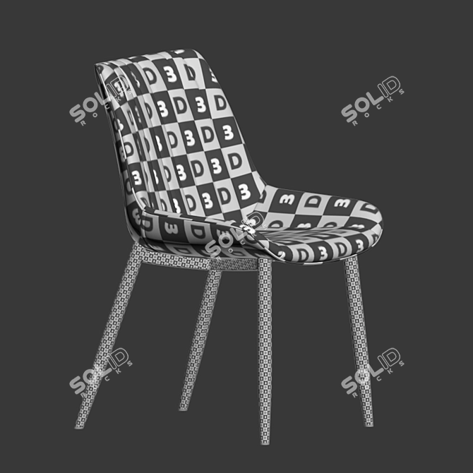 Modern Gray Dining Set 3D model image 5