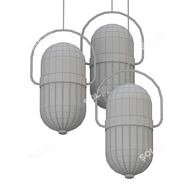 Modern Glass Pendant Light 3D model image 2