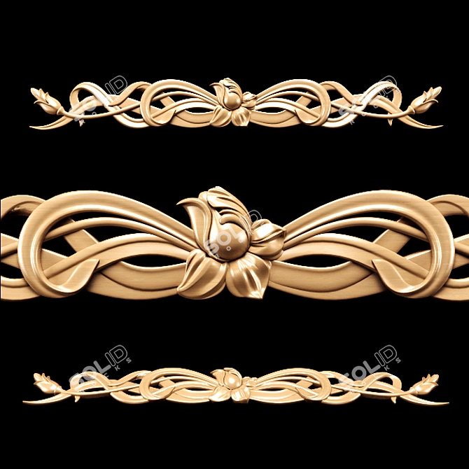 Title: Art Nouveau Carved Trim 3D model image 6