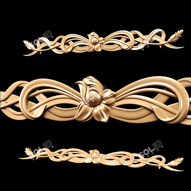 Title: Art Nouveau Carved Trim 3D model image 7