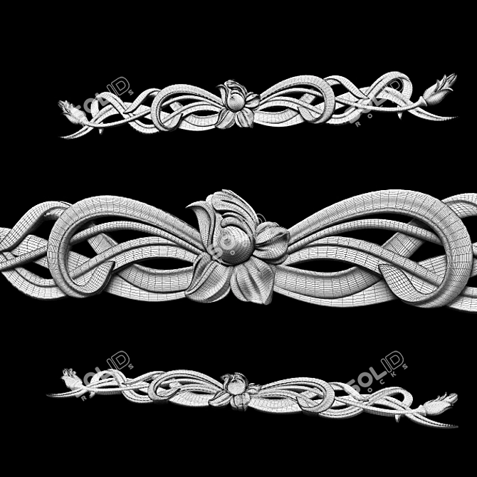 Title: Art Nouveau Carved Trim 3D model image 8