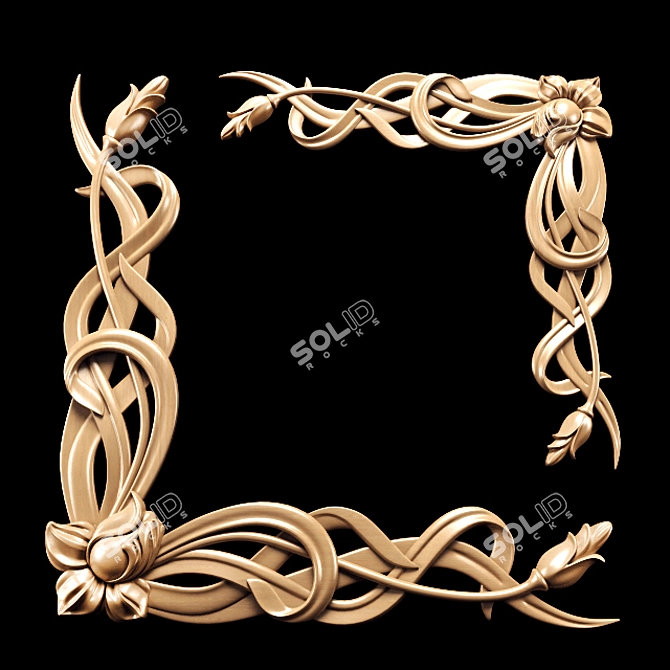 Elegant Art Nouveau Carving 3D model image 4