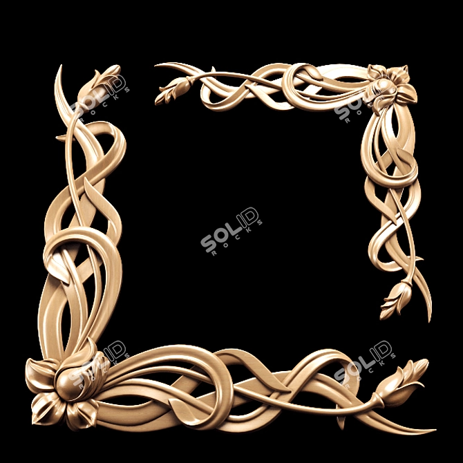 Elegant Art Nouveau Carving 3D model image 5